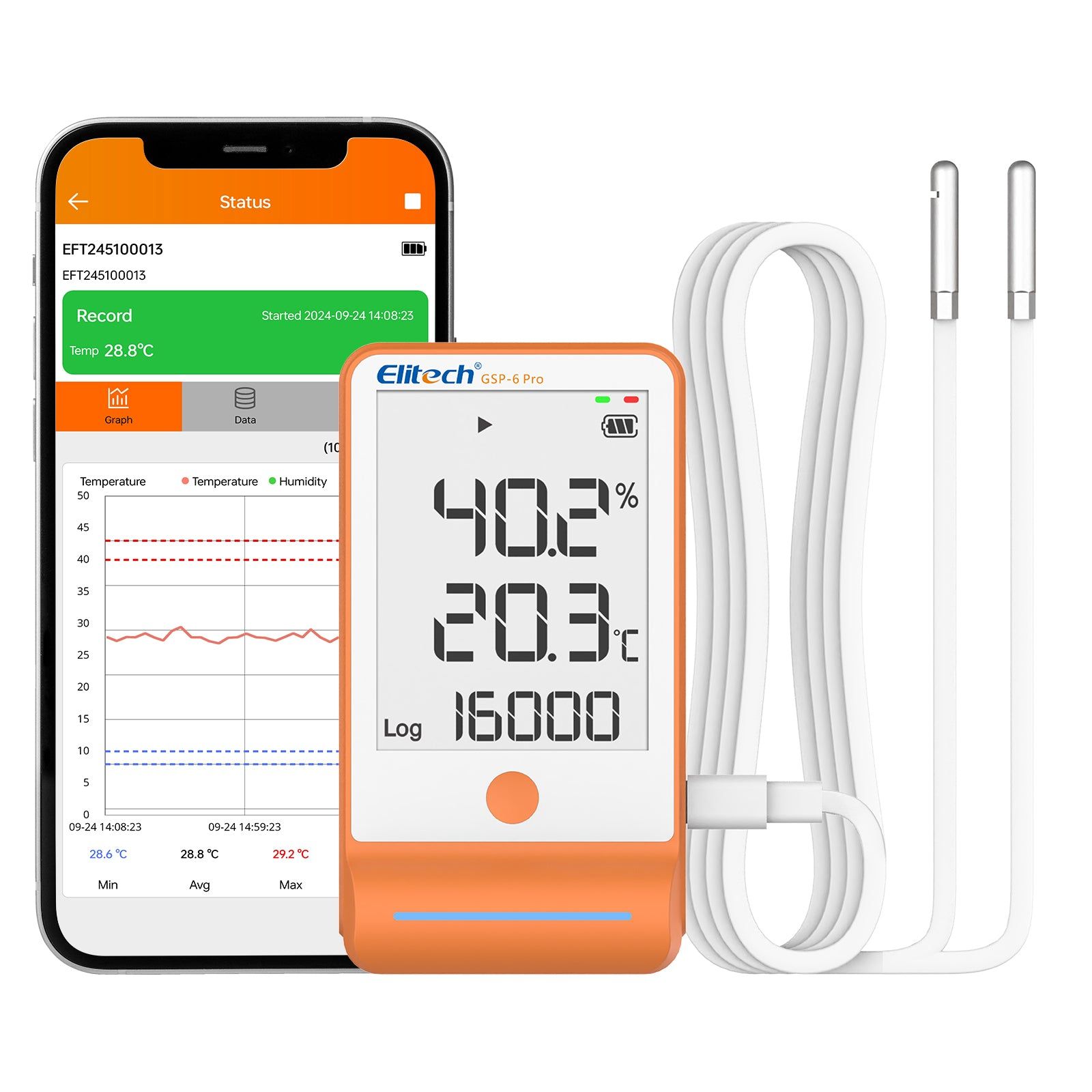 GSP-6 Bluetooth Rejestrator Temperatury