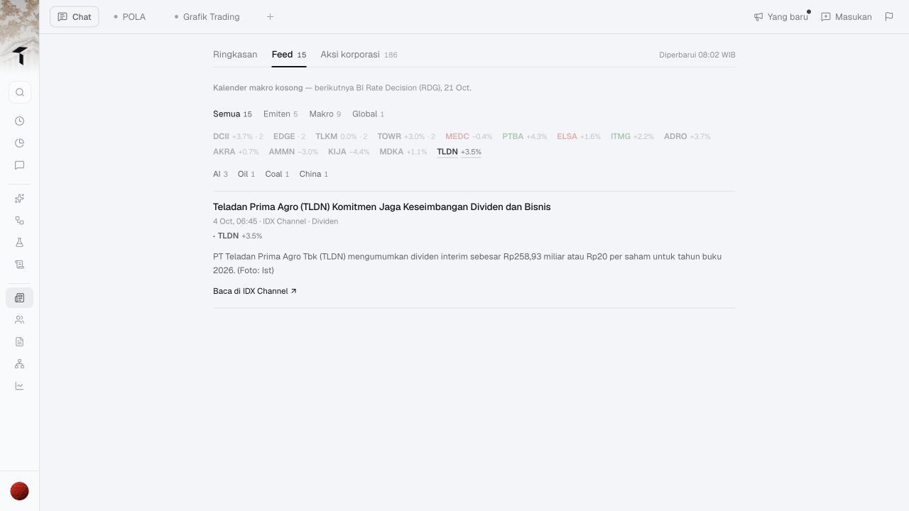 Expanded TLDN news card showing its synopsis and Read on IDX Channel source link