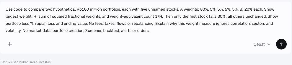 Trade Inc Chat input showing the hypothetical allocations, Cepat mode and Send arrow