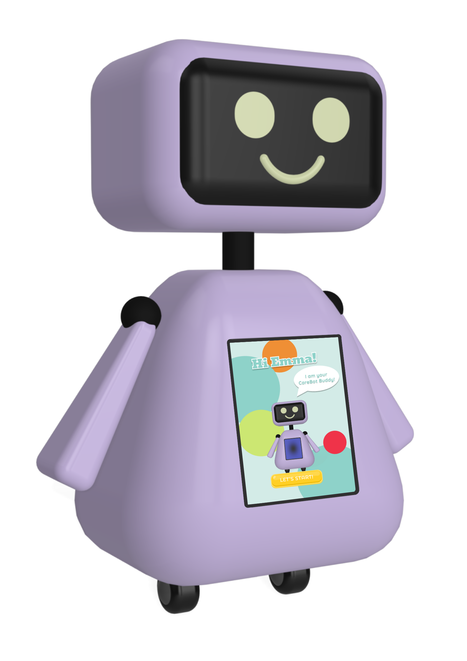 Placeholder — render of the CareTech Buddy robot.
