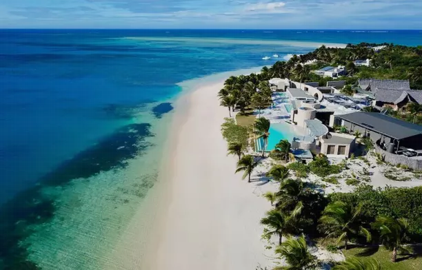 a gigantic private resort on an island