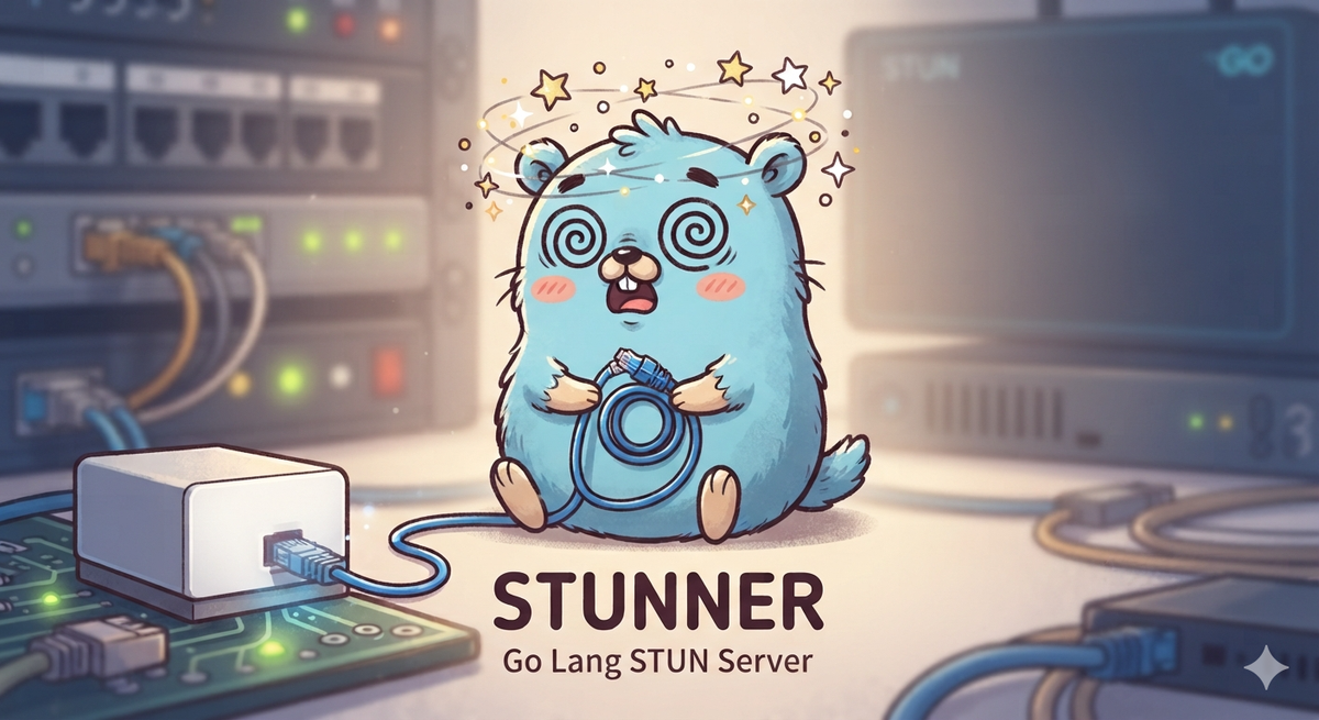 Blue dizzy gopher doing networking