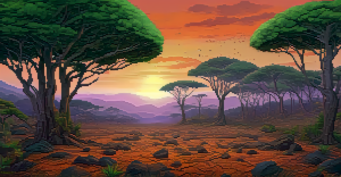 A digital artwork showing a lush forest on one side and a barren landscape on the other, highlighting deforestation effects.