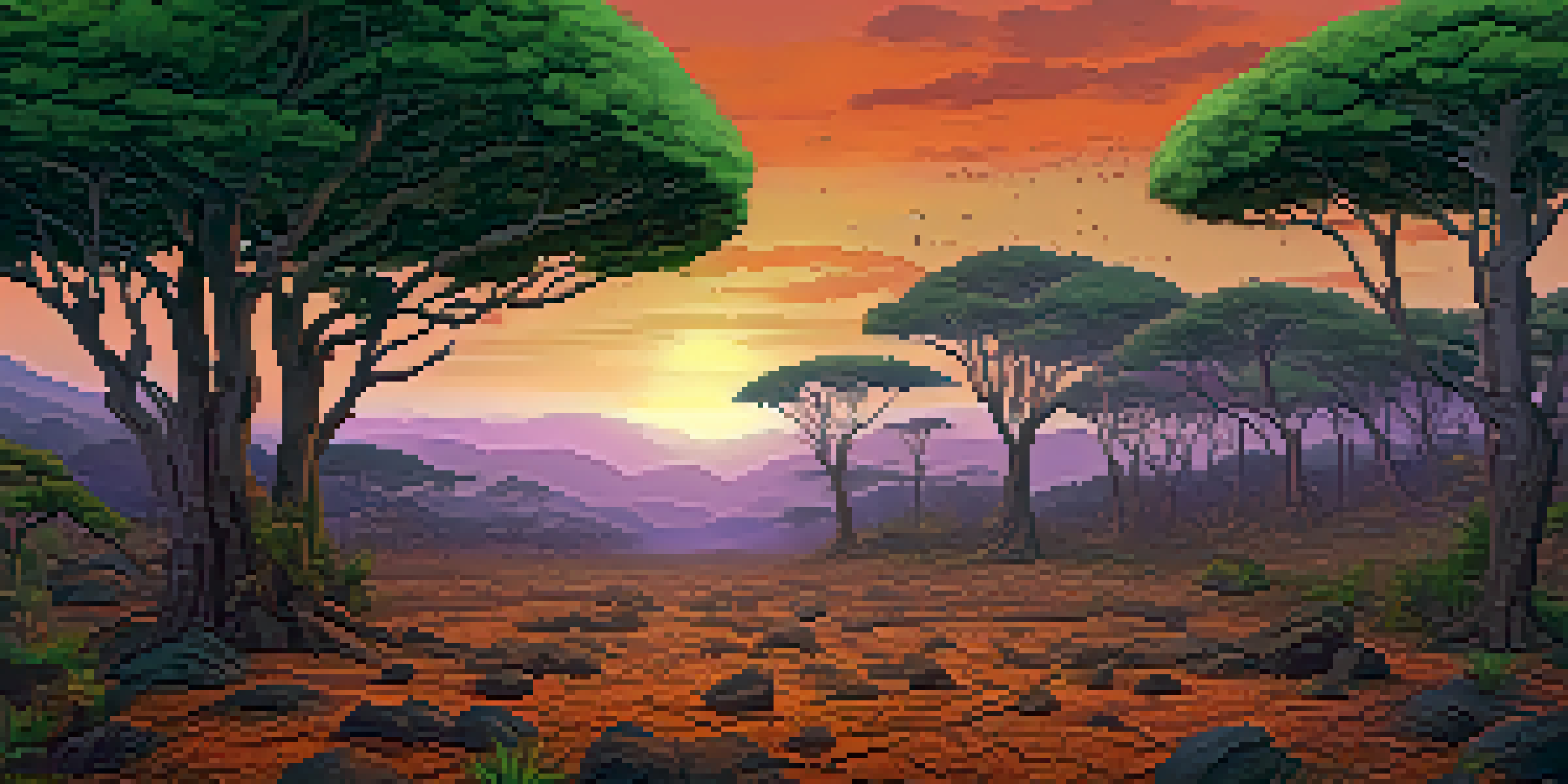 A digital artwork showing a lush forest on one side and a barren landscape on the other, highlighting deforestation effects.