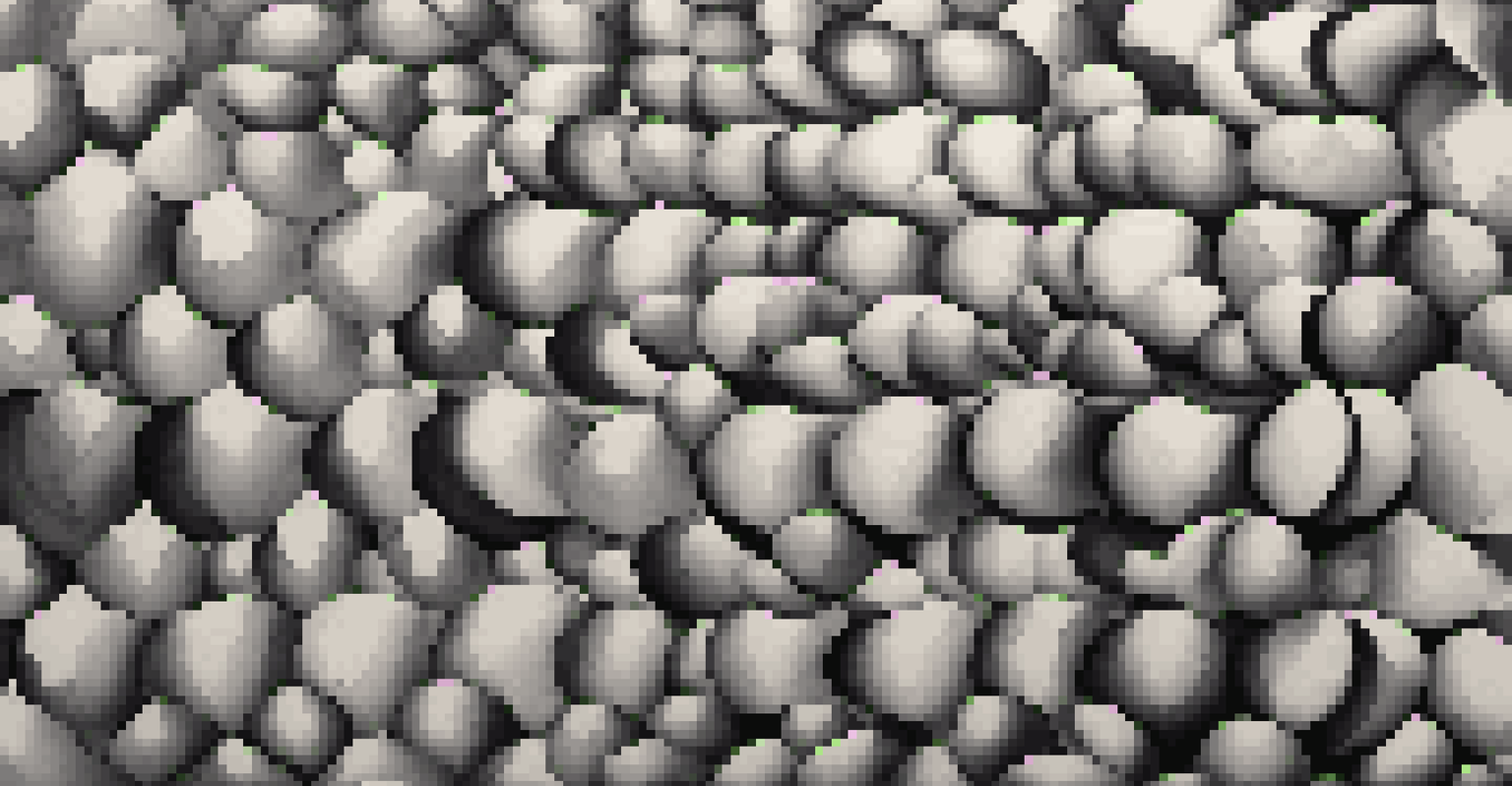 Close-up of a textured surface with identical circular patterns in gray shades, highlighting subtle differences.