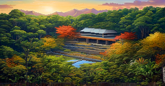 A mural showing a lush forest on one side and a deforested area on the other, illustrating the impact of climate change.