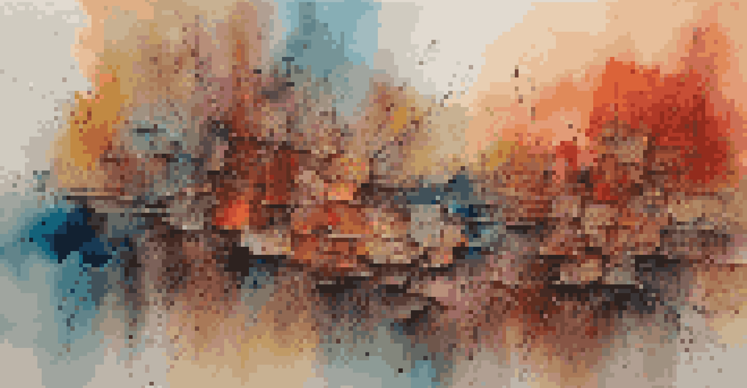 An abstract artwork by an aging artist, combining traditional and modern techniques with vibrant colors and textures.