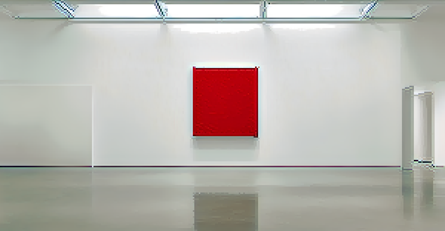 A bright red square placed in the center of a plain white background, emphasizing strong color contrast and simplicity.