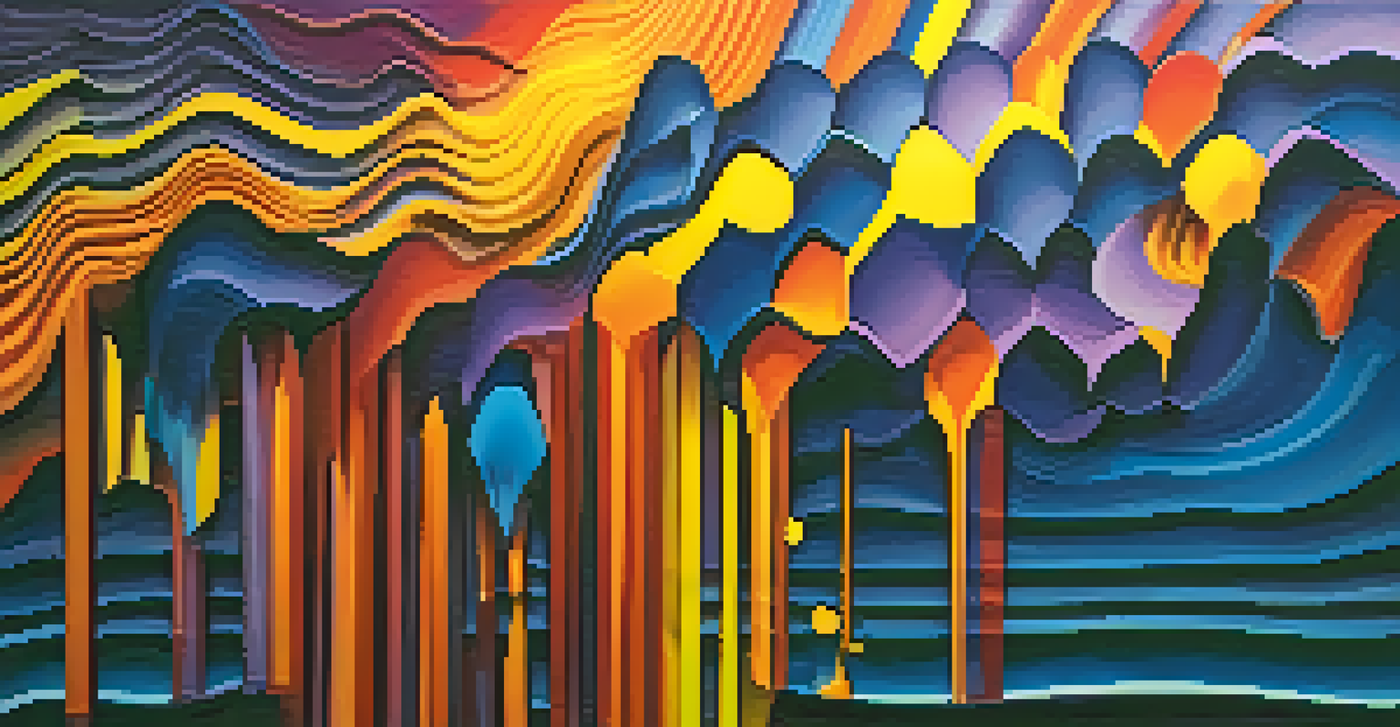 An abstract image of colorful sound waves flowing in a harmonious pattern against a deep blue and purple background.