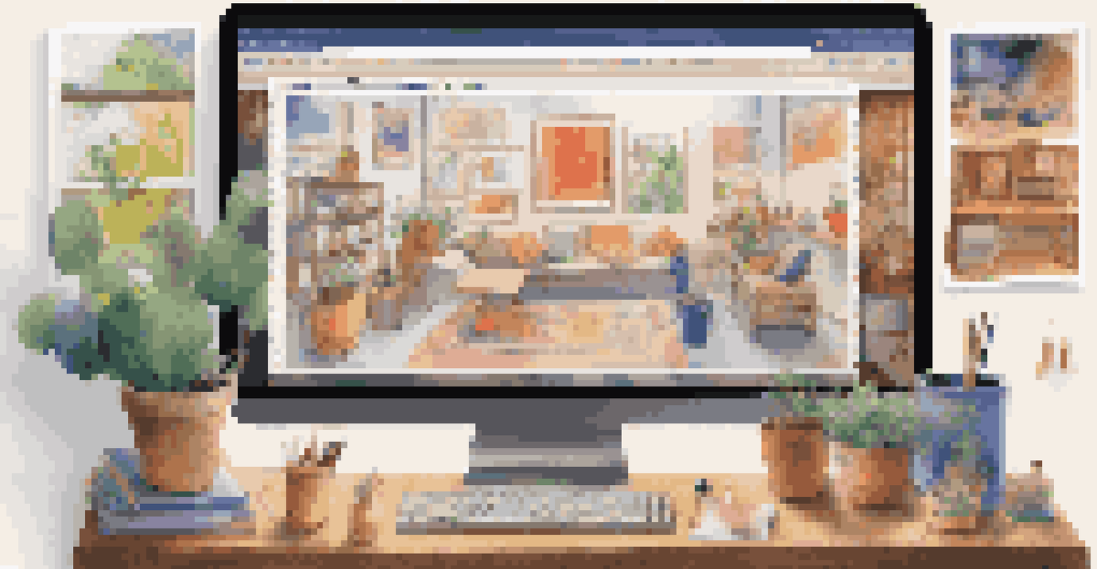 A computer screen displaying an interactive digital art platform with colorful user-generated art.