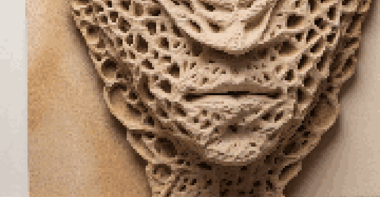 A close-up of an intricate sculpture made by a disabled artist, showcasing its detailed textures and warm earth tones.