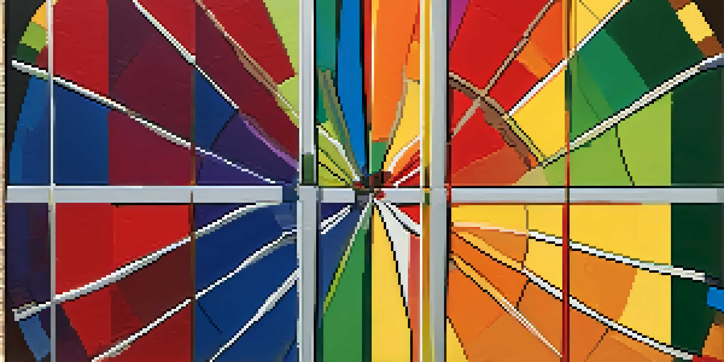 A close-up of a color wheel with primary, secondary, and tertiary colors on a textured canvas background, illuminated by soft natural light.