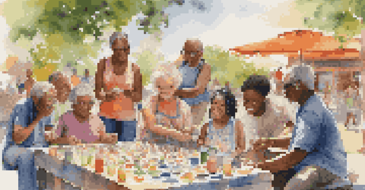 A diverse group of artists of different ages collaborating outdoors, surrounded by art supplies.