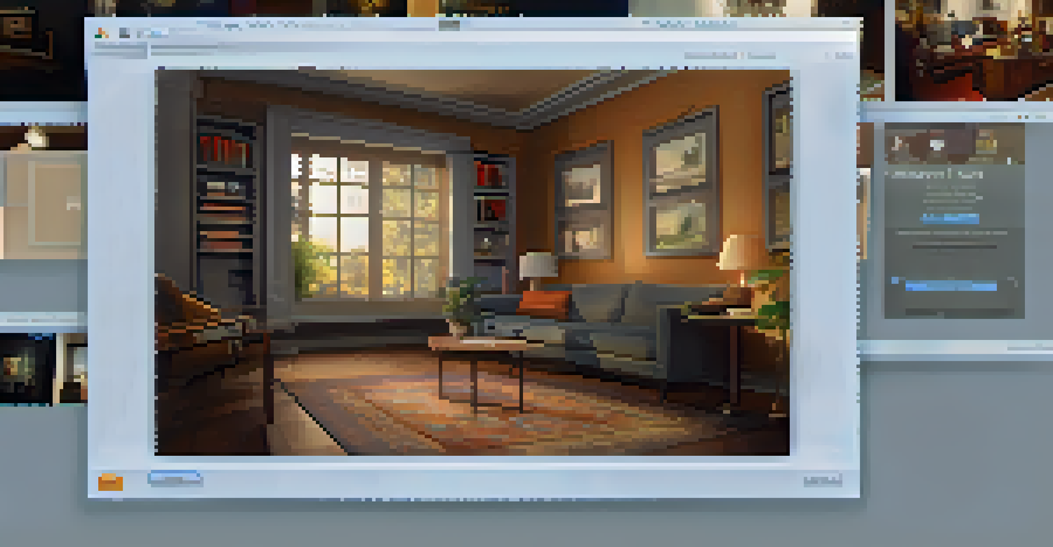 A person enjoying a virtual museum tour on a computer, surrounded by a cozy home environment.