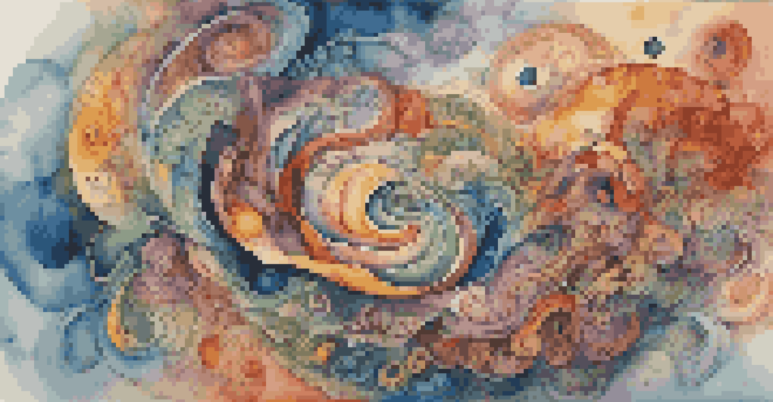 An abstract illustration of the subconscious mind with swirling colors and intricate textures.