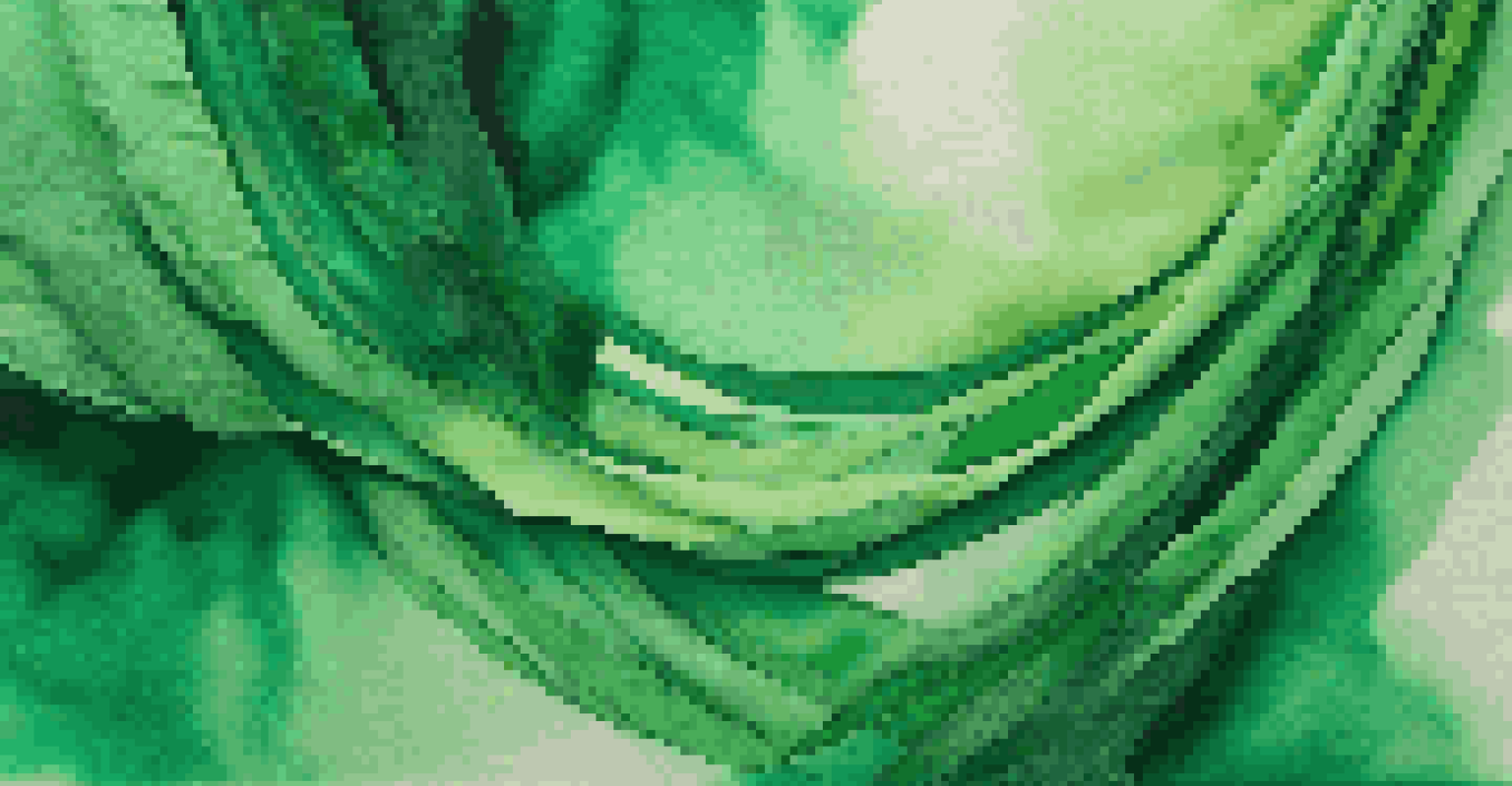 A close-up of a mixed media artwork in green, featuring layered textures and varying shades.