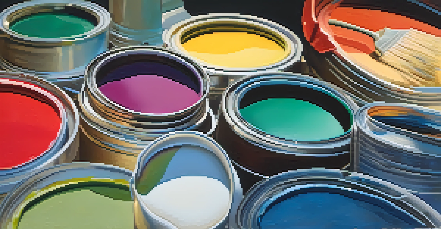 A close-up view of a textured painting showing vibrant colors and intricate brushstrokes with light casting shadows.