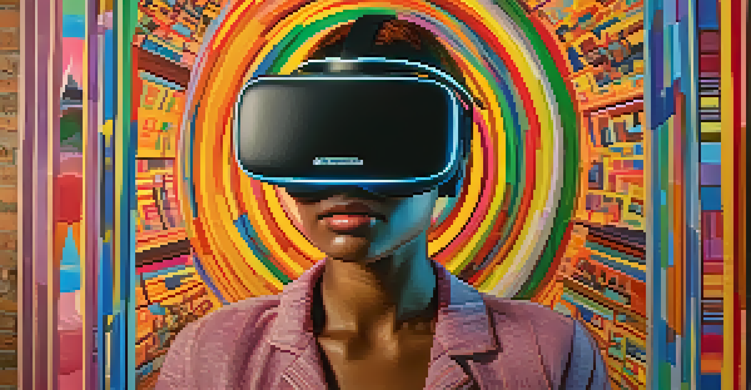 A digital artwork showcasing a virtual reality experience that explores intersectionality in identities.