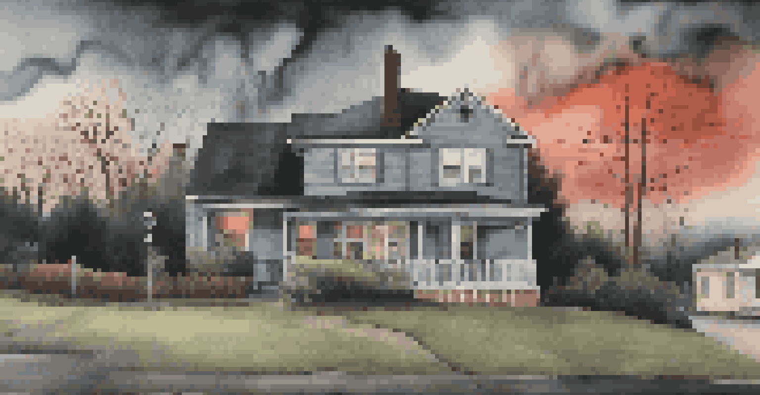 A colorful mural depicting a haunting scene from local folklore on a suburban house.