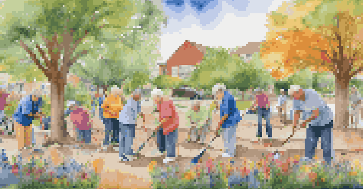 Seniors collaborating on a colorful mural in a community park, showcasing teamwork and creativity.