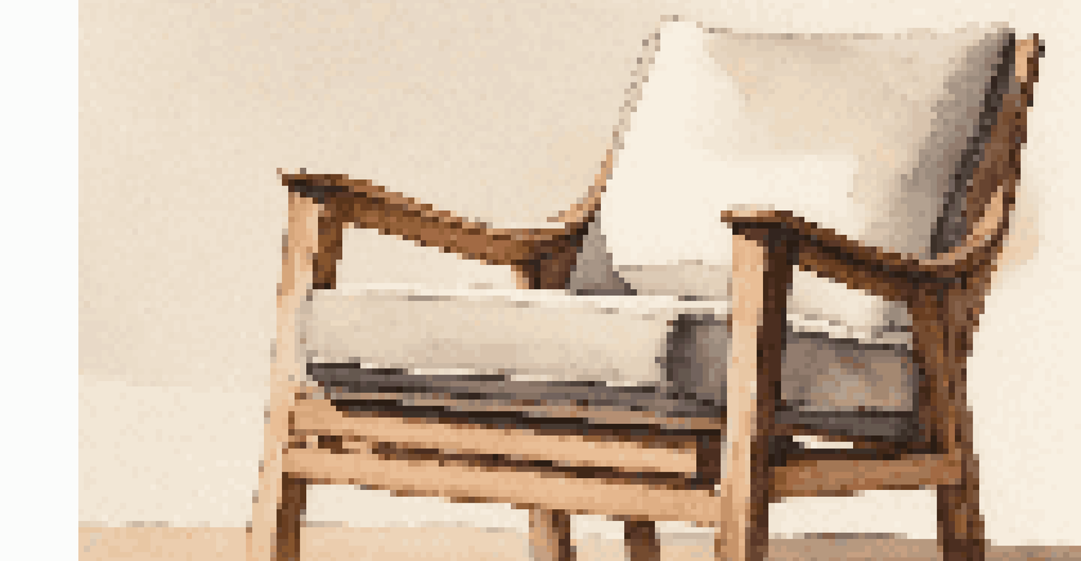 A close-up view of a functional minimalist chair made from sustainable materials, showcasing clean lines and natural wood finish.