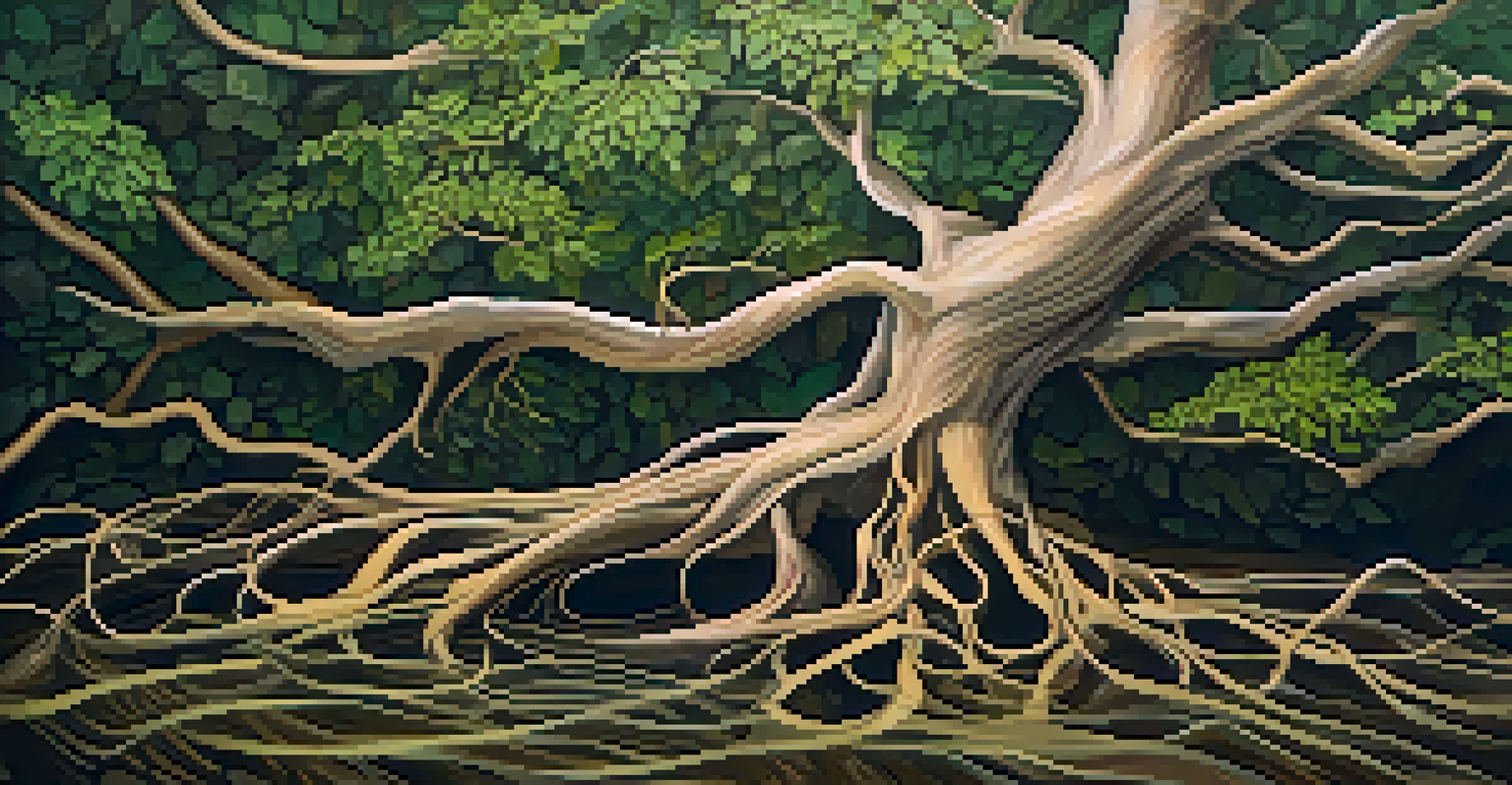 A mixed media installation representing the flow of energy in the human body, using natural elements and warm lighting.