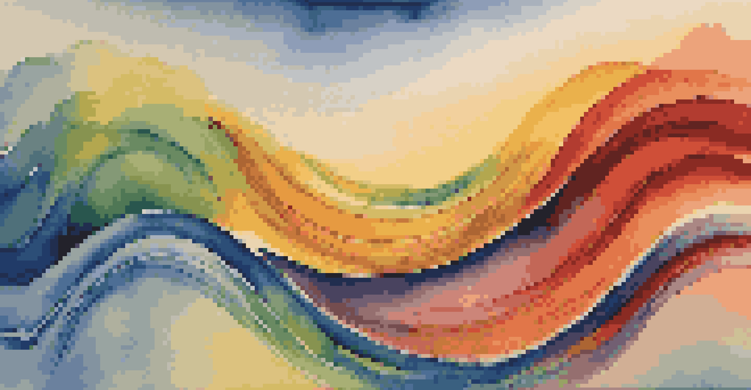 An abstract representation of colorful sound waves flowing through the air against a soft gradient background.
