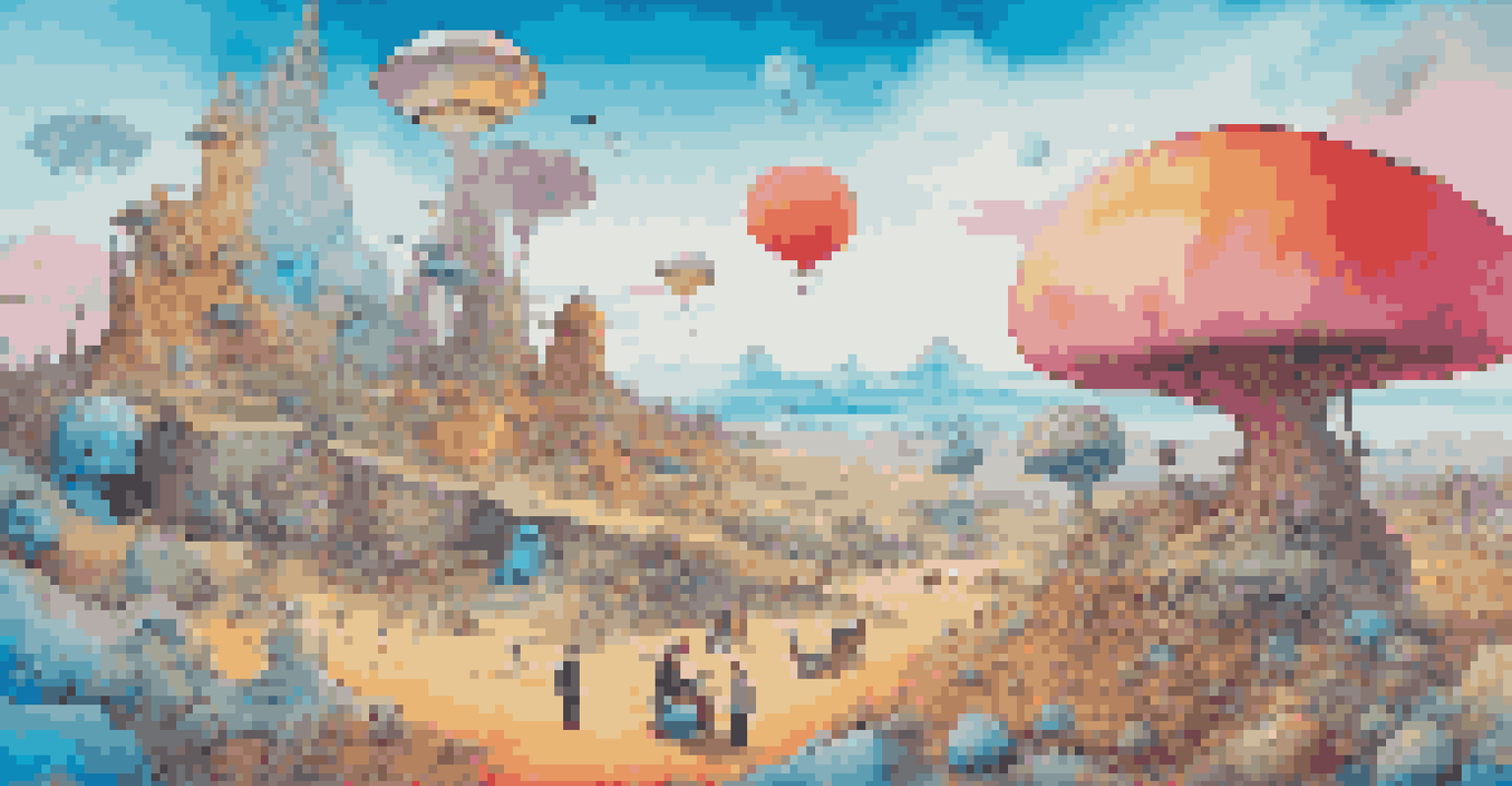 A whimsical digital landscape where popular memes come to life in a colorful and playful environment.
