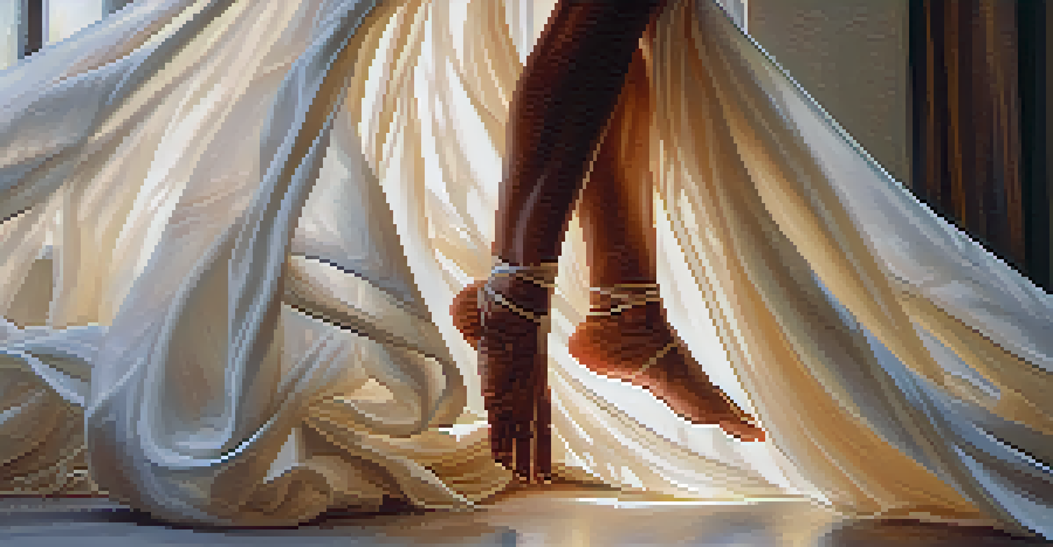 Close-up of hands dancing in a studio, expressing emotions and freedom through graceful movement.