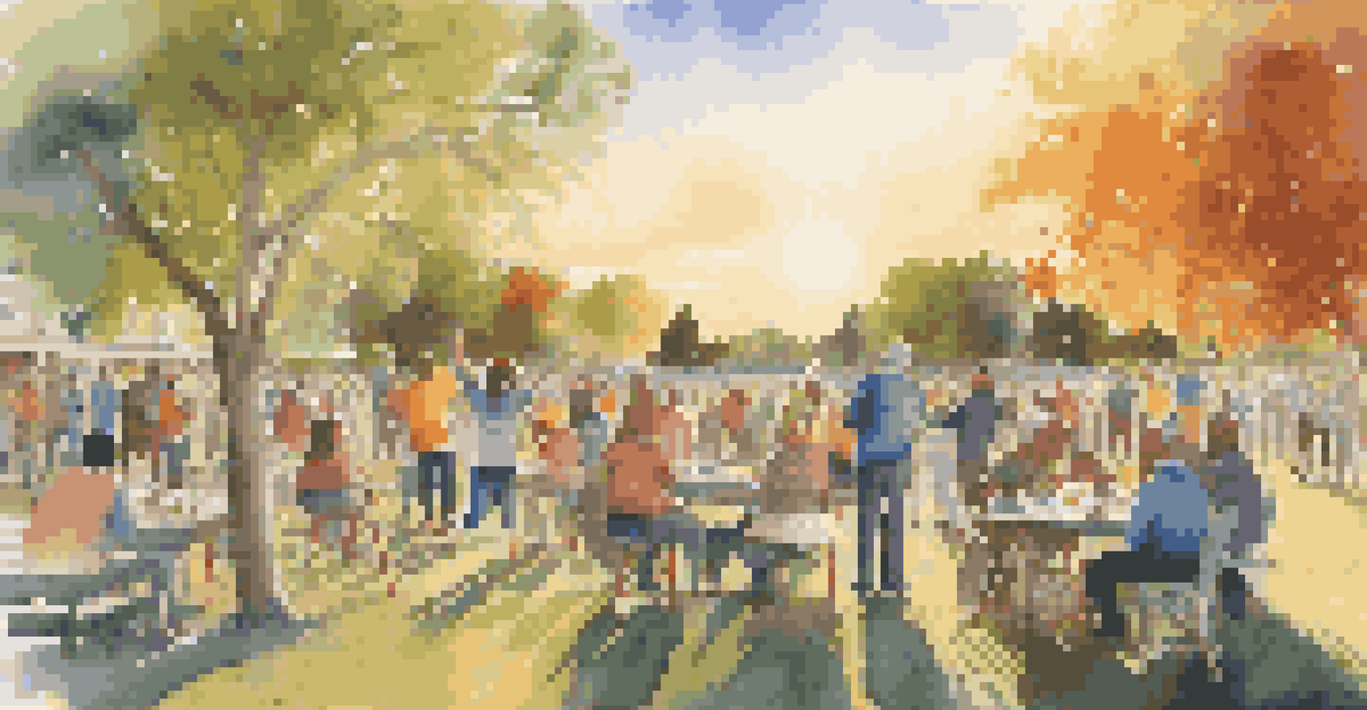 A community event in a park where people are collaboratively painting, showcasing connection and support for mental health.