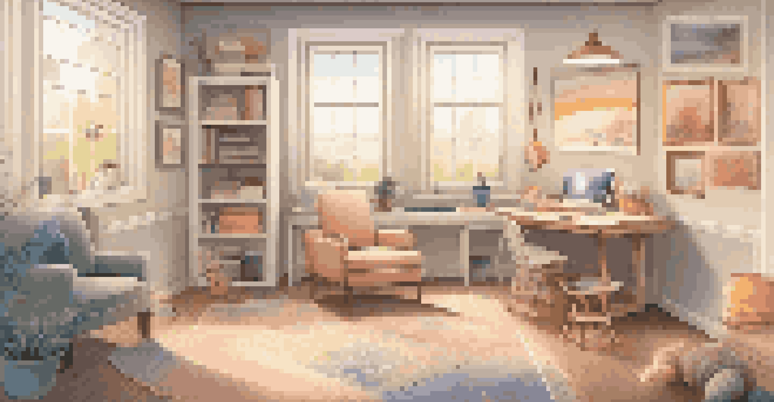A sensory-friendly art corner with soft lighting, adaptive art tools, and a calming atmosphere designed to inspire creativity.