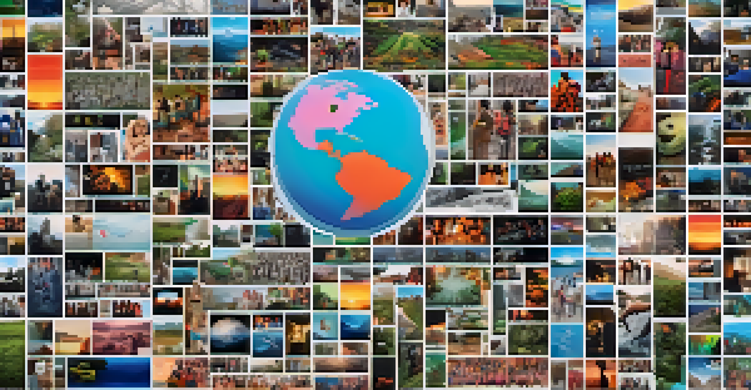 A dynamic social media feed showcasing diverse digital artworks advocating for social causes with vibrant images.