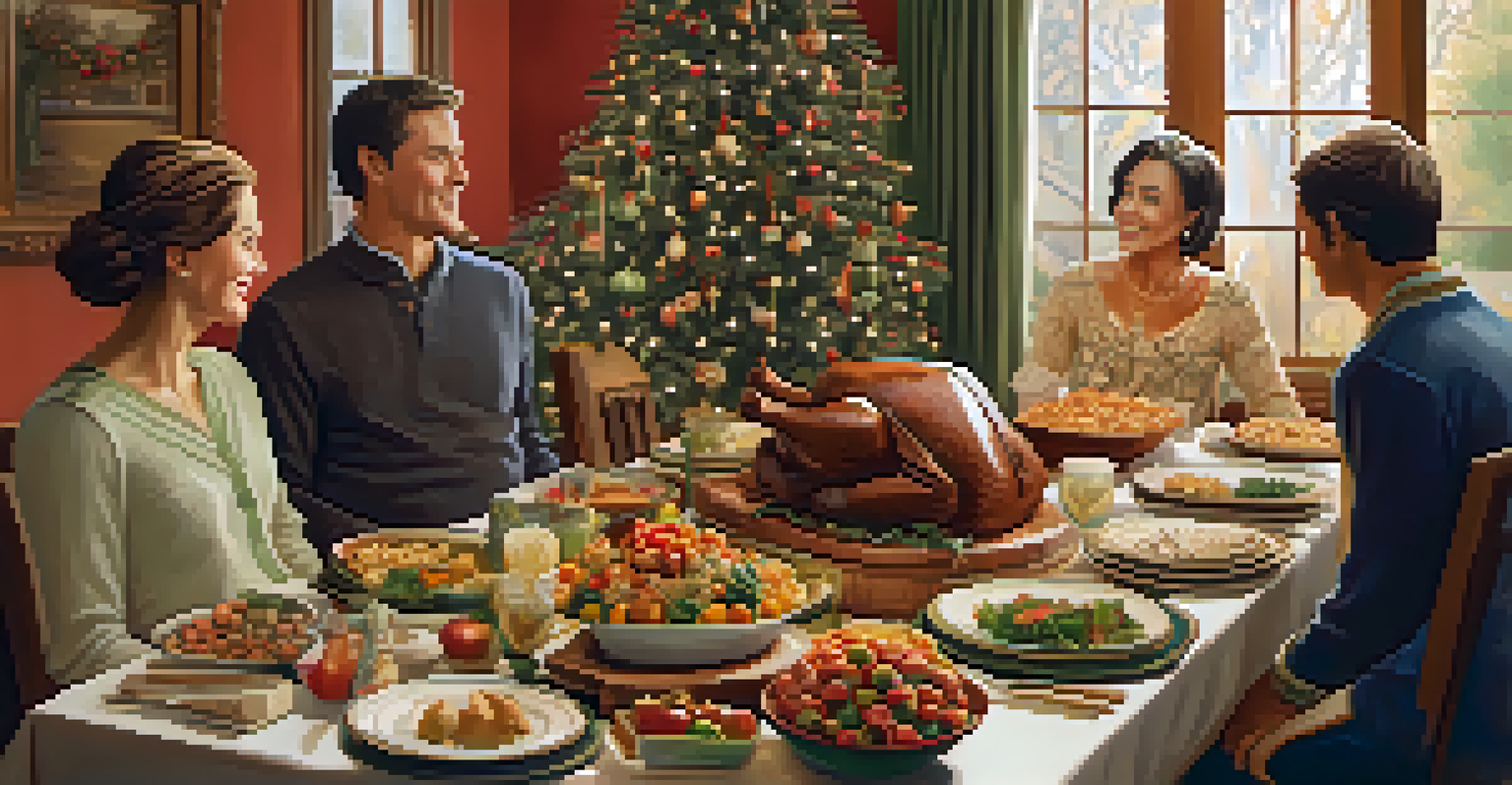 A sculpture depicting a family gathered around a table for a holiday feast, filled with intricate cultural patterns and textures.