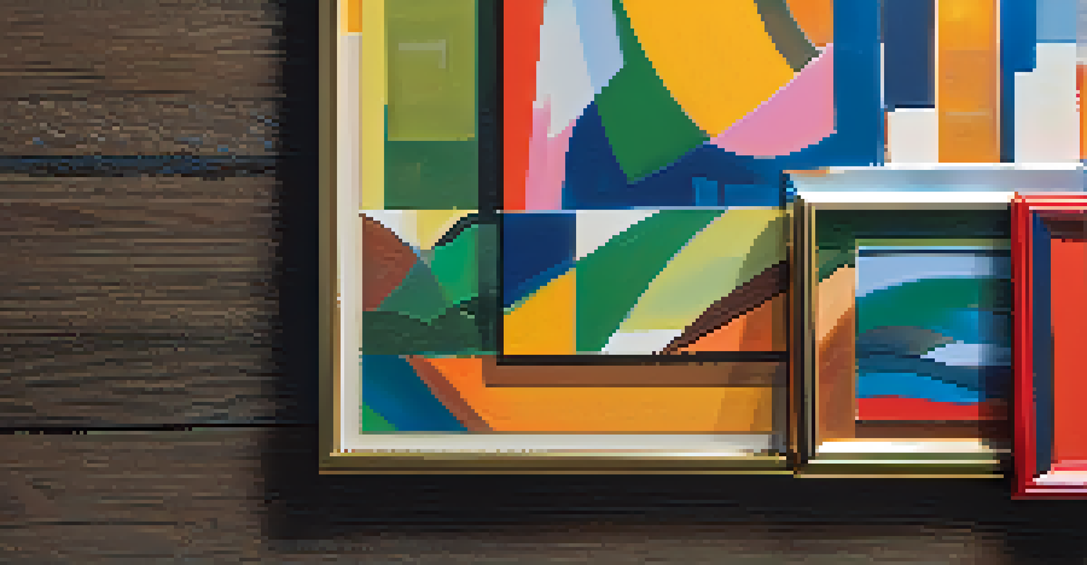 A close-up of a limited edition artwork displaying vibrant colors and intricate textures, with a plaque indicating its exclusivity.