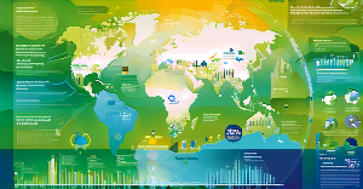 An infographic depicting climate change data with engaging visuals and a gradient background.