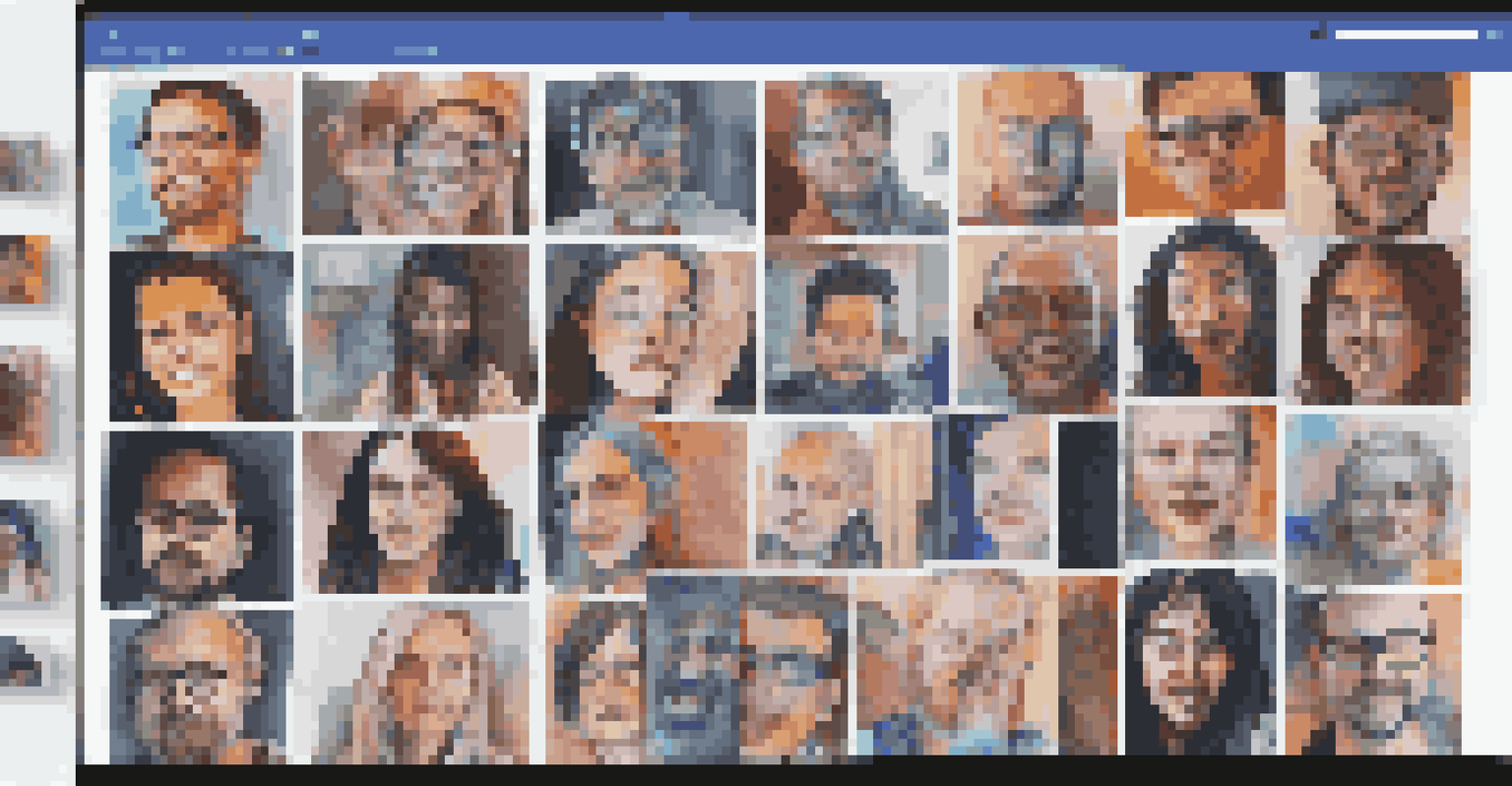 An online art collaboration session with artists sharing their work on a video call, showcasing a variety of colors and styles.