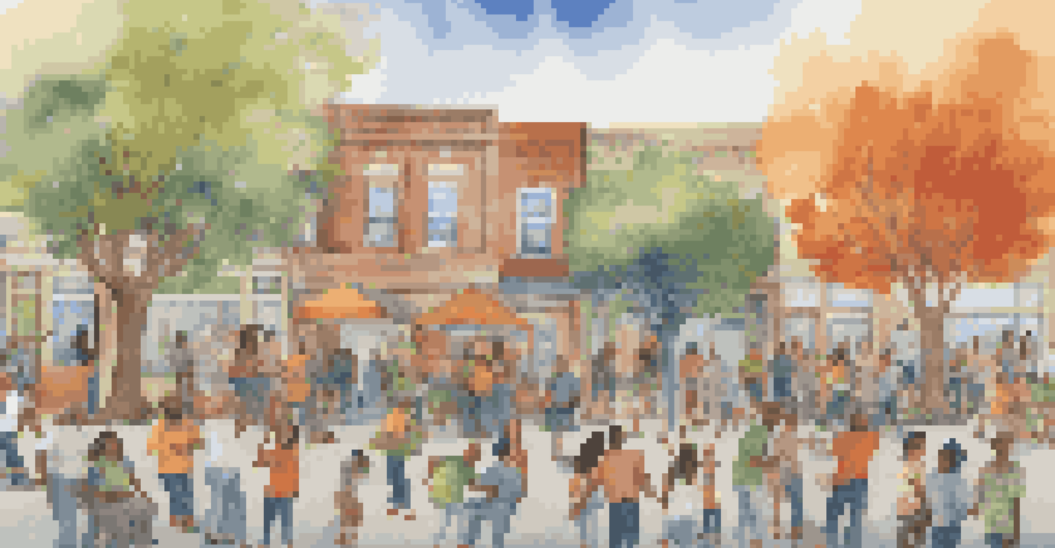 A group of diverse individuals working together on a colorful mural in a community area.