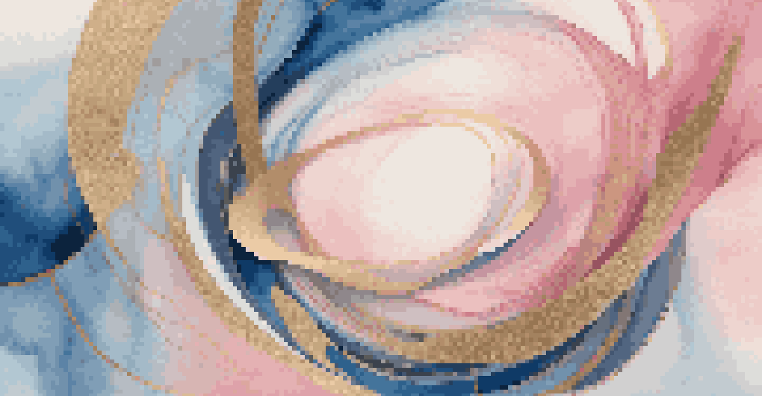An abstract digital artwork with swirling colors and geometric shapes, representing the fluidity of gender.