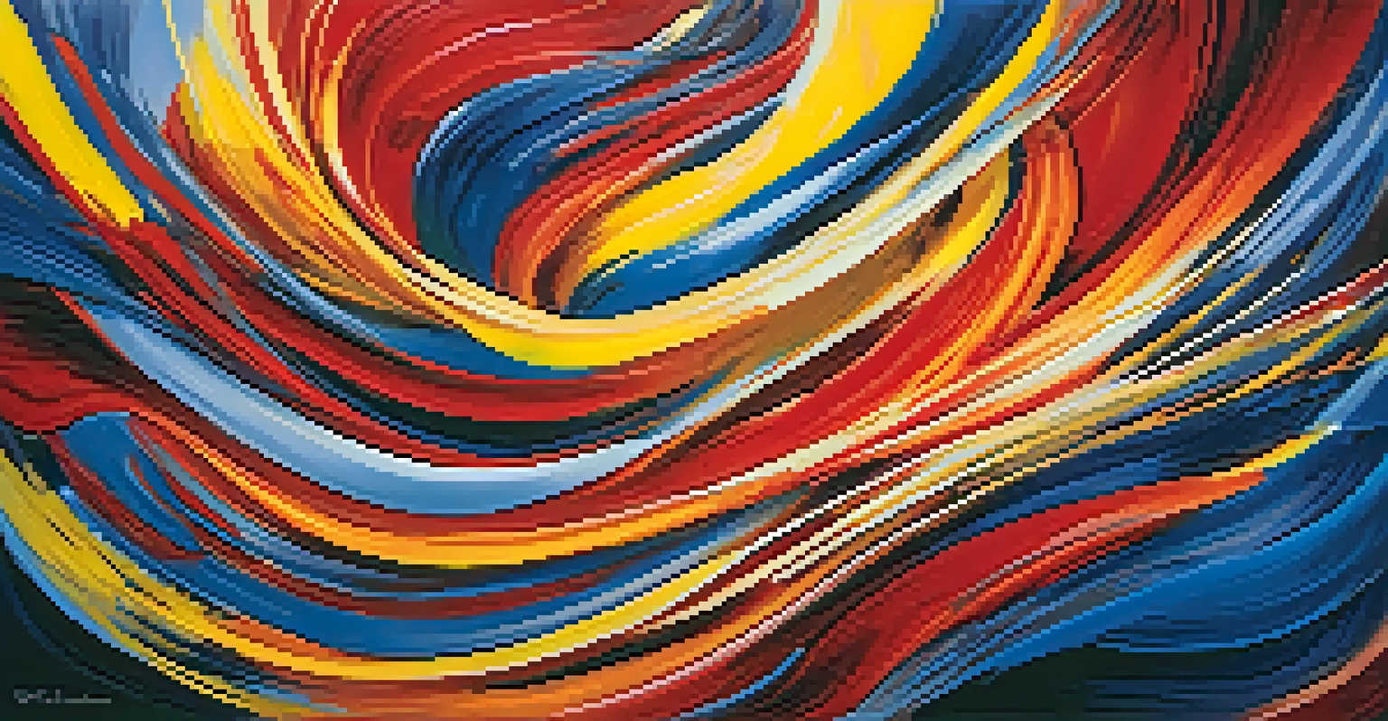 An abstract artwork with bold colors and brush strokes, symbolizing the emotional intensity of music.