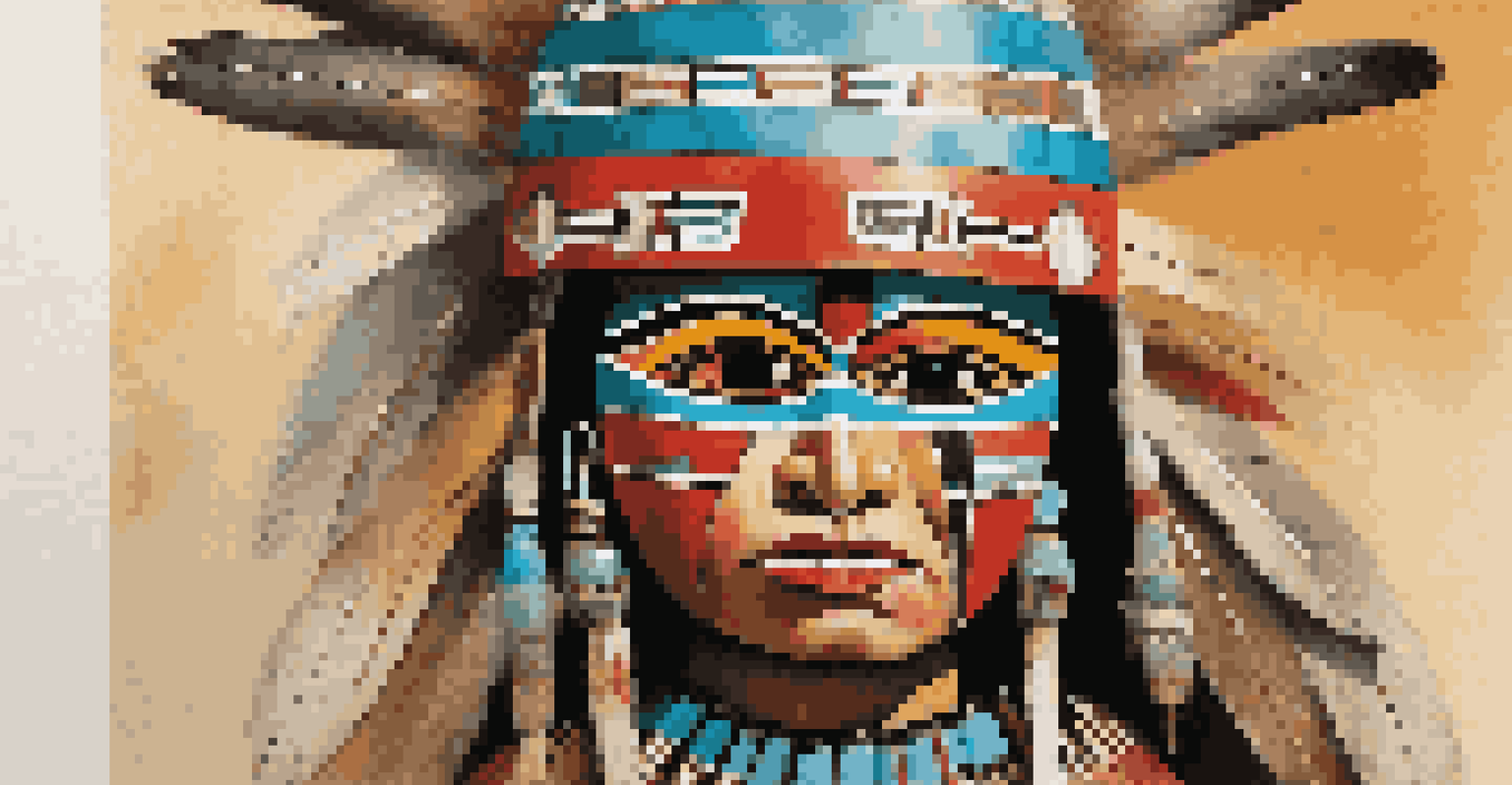 A close-up view of a Hopi kachina doll, showcasing intricate painting and craftsmanship on a wooden surface.