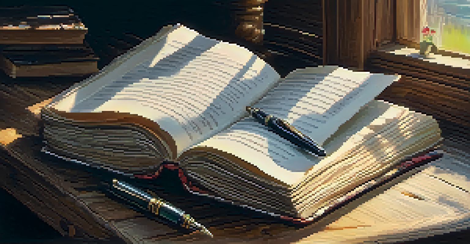 An open book with handwritten poetry about family love on a rustic wooden table, illuminated by soft sunlight.