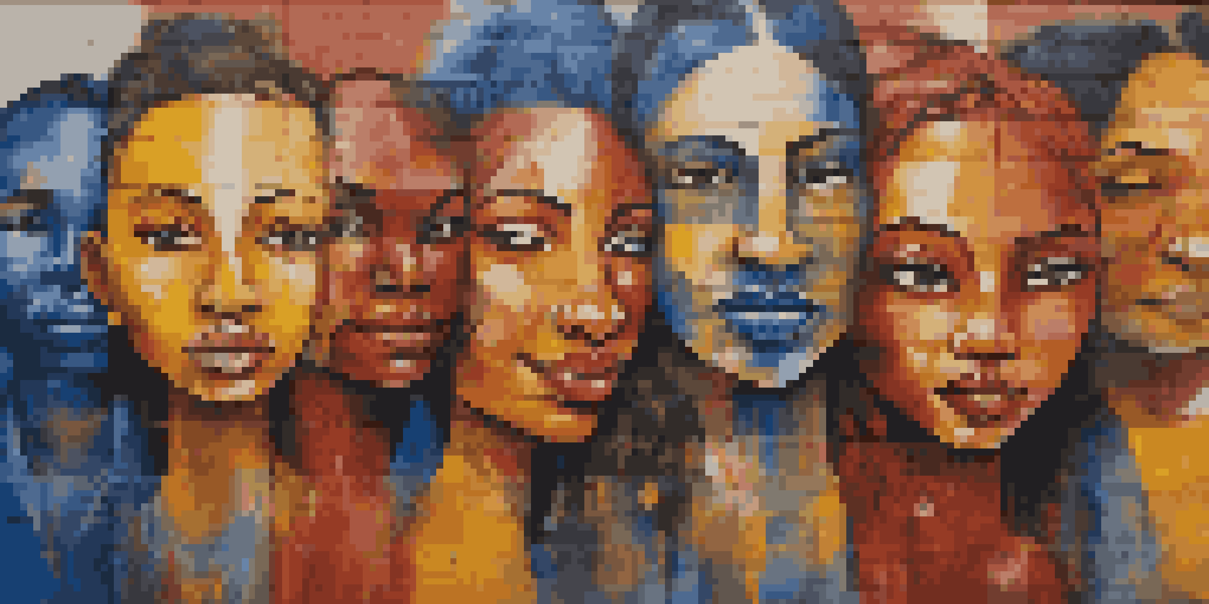 A colorful urban mural showing diverse faces, representing unity and resilience.