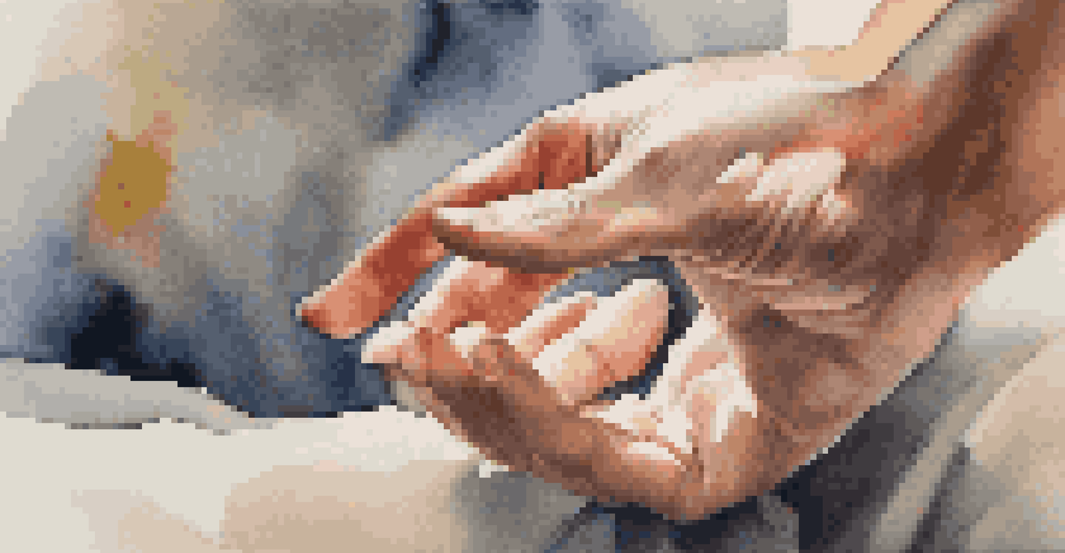 A hand reaching out toward a performance artist in a meditative pose, capturing an intimate moment of connection.