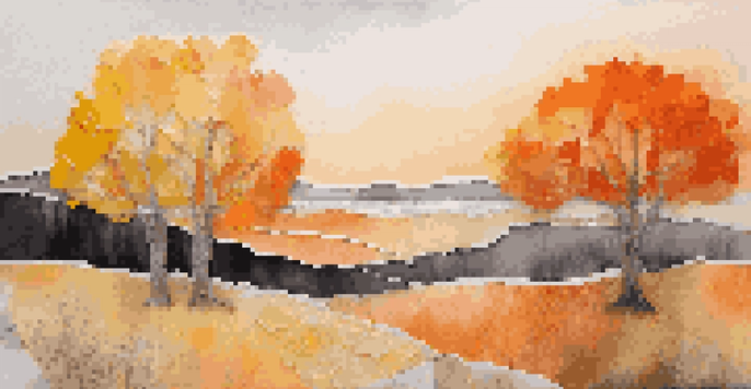 A colorful mixed media artwork with layered textures over a black and white photograph of a landscape, illuminated by soft natural light.