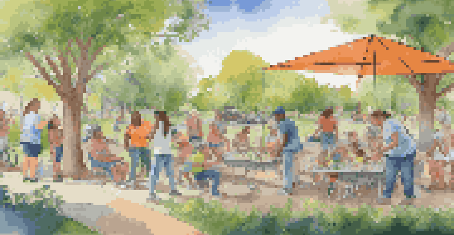 A diverse group of individuals working together on a colorful mural in a park, highlighting collaboration and creativity.