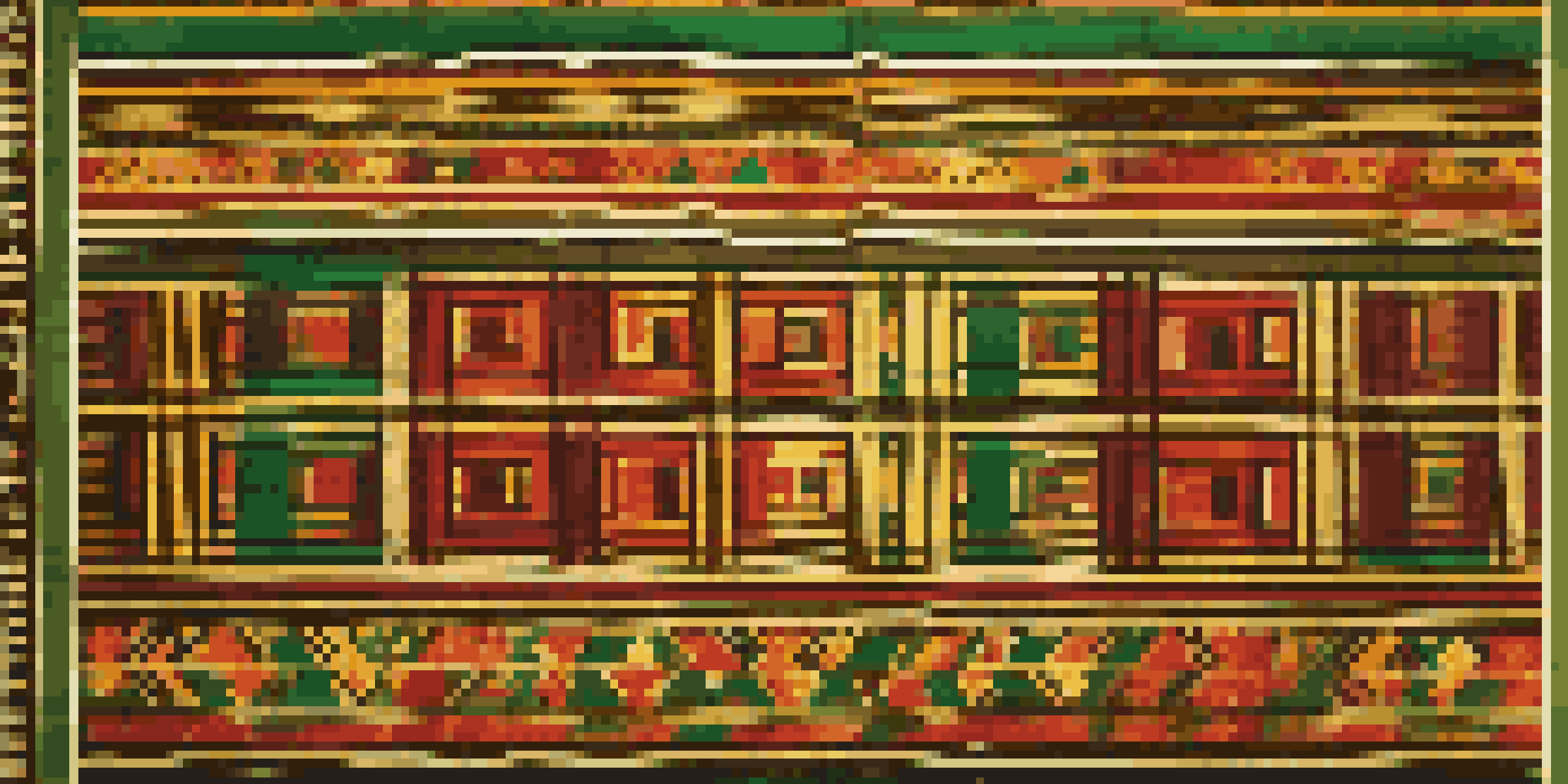 A colorful African kente cloth pattern displayed on a wooden loom, highlighting intricate designs and textures.