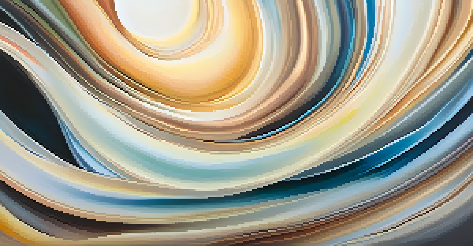 An abstract image depicting swirling shapes and colors, symbolizing the fluid nature of memory, with soft light creating an ethereal atmosphere.