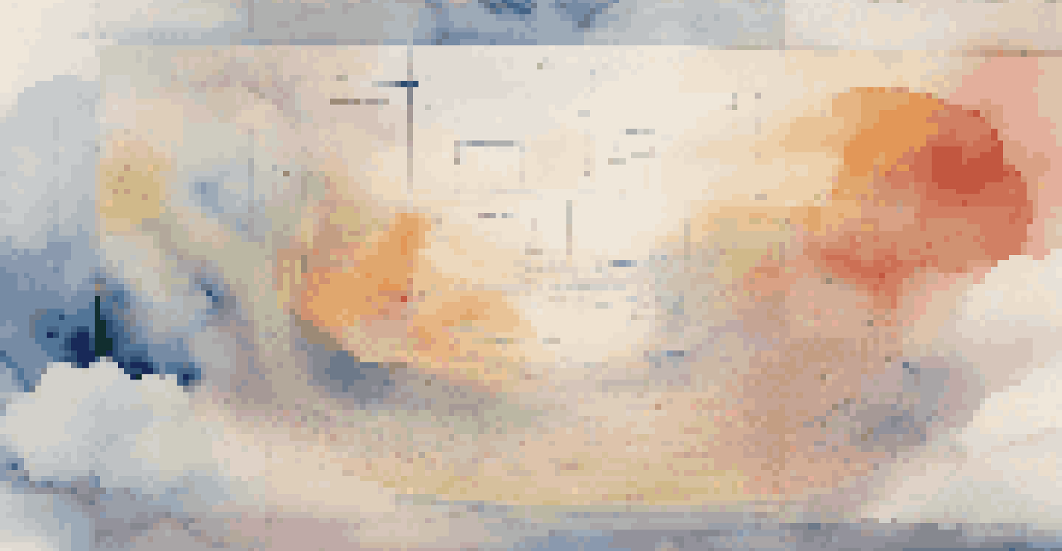 An abstract representation of digital art preservation with a floating digital canvas in a cloud environment, surrounded by translucent metadata tags.