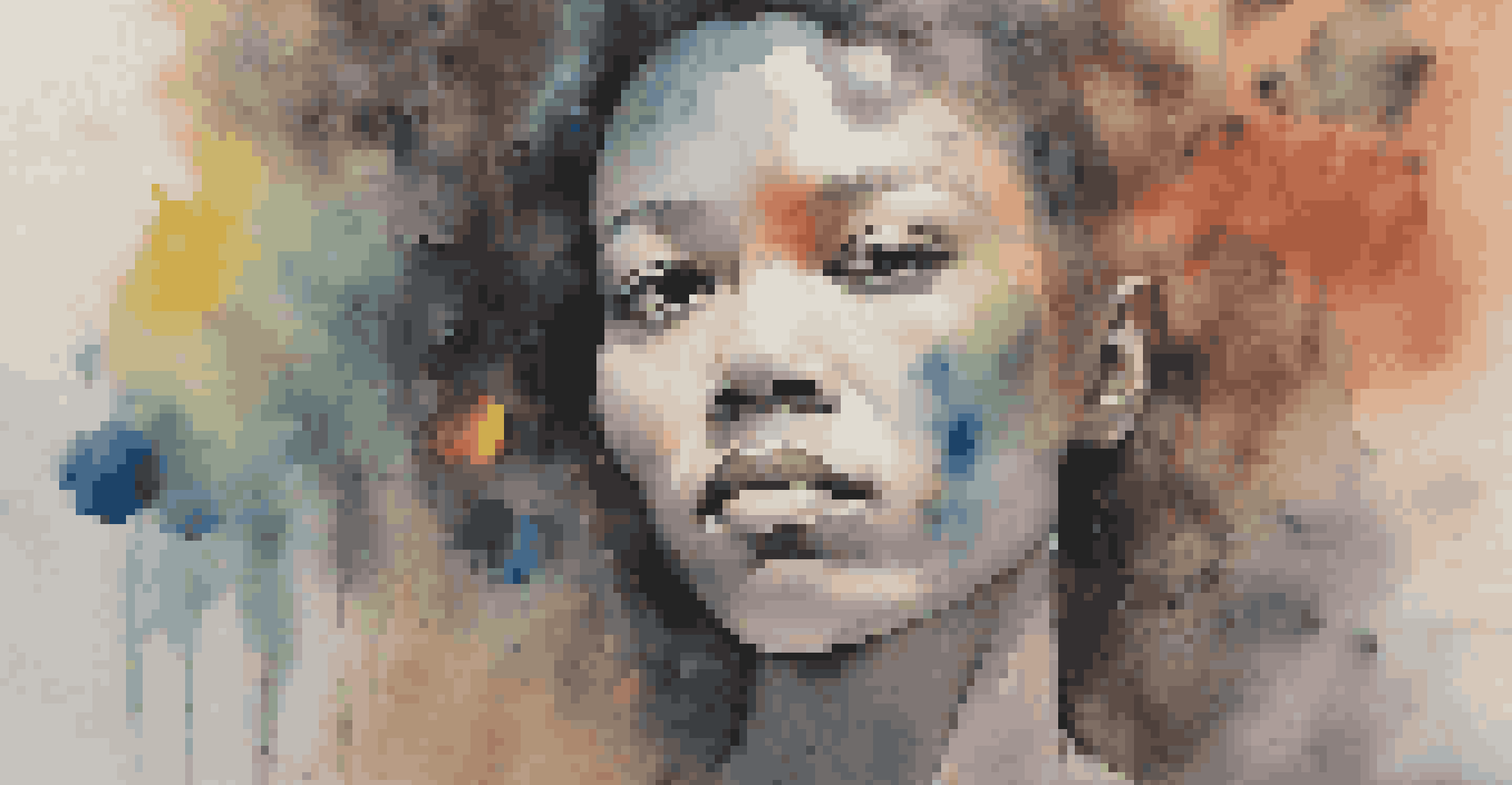 A close-up of a colorful canvas with symbols and designs that express different gender identities, showcasing bold brush strokes and emotional depth.
