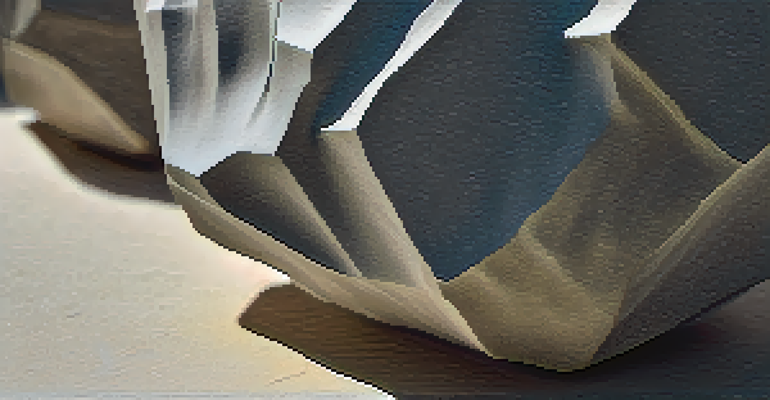 A close-up view of a rough stone sculpture, focusing on its intricate texture and the interplay of light and shadow.